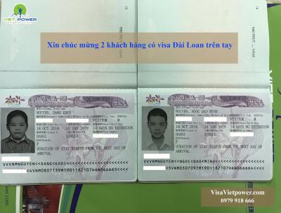 Chúc mừng 2 vị khách hàng nhí đã nhận Visa du lịch Đài Loan